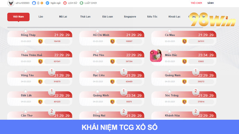 Thông tin khái niệm về TCG xổ số
